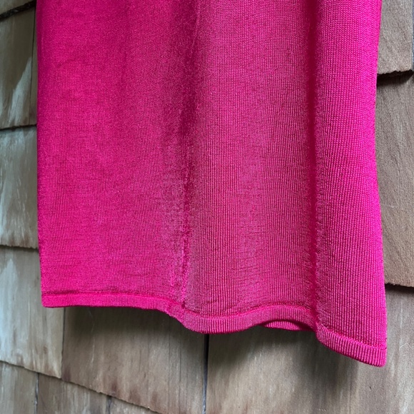 JONES NEW YORK Glitter Viscose Red Knitted Top Round Neck Raglan Short Sleeve XL - Picture 8 of 9